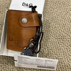 Dolce & Gabbana Tan Leather Key Case